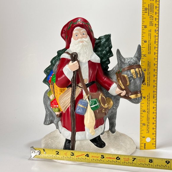 Vtg Old World Santa Claus Donkey Provincial Mold Hand Painted Ceramic 90s - Picture 13 of 15